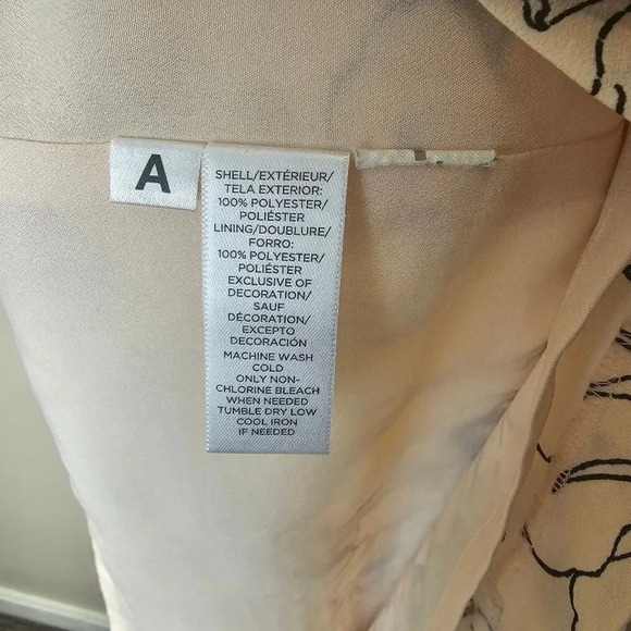 Ann Taylor LOFT Cream Peach‎ Black Floral Dress Size MP - Picture 4 of 8